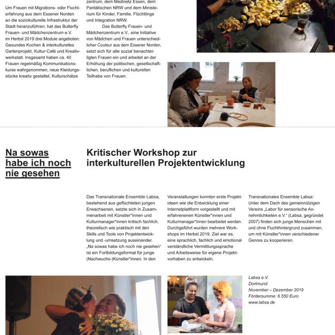 Dokumentation Förderfonds Interkultur Ruhr 2019 Dokumentation Förderfonds Interkultur Ruhr 2019