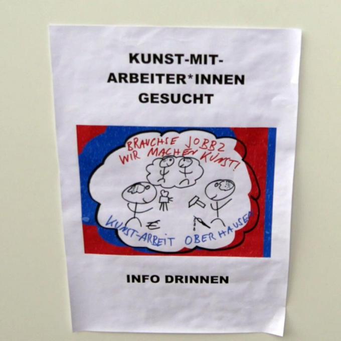 Brauchse Jobb? Wir machen Kunst. Foto: Elli Ivanov Brauchse Jobb? Wir machen Kunst.